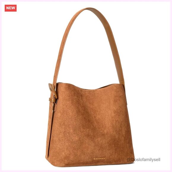 Amazon.com: BOSTANTEN Suede Bucket Bag for Women Ladies  Vegan Leather Bucket Bag Adjustable Strap Shoulder Purse Spacious